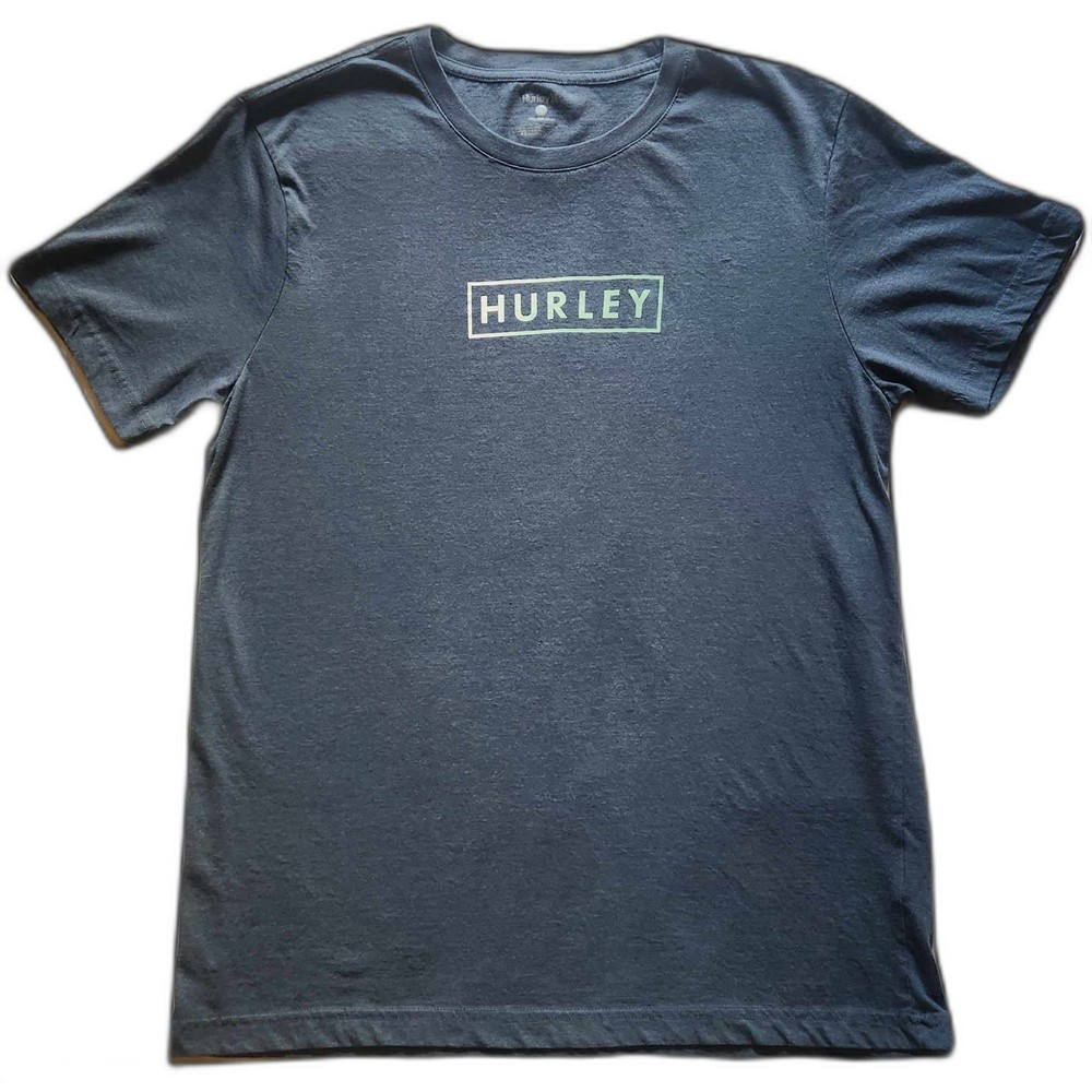 Hurley Unisex Boxed Logo Short Sleeve T-shirt Heather Blue Size M